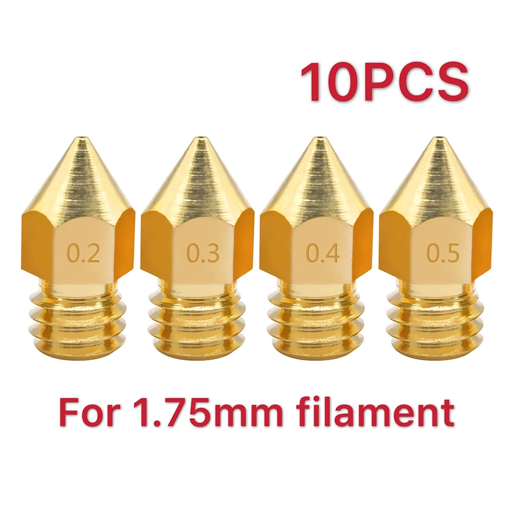 

0.4mm 3D Printer Accessories 0.2mm Ender-3 Threaded Filament CR10S MK8 Brass Nozzle Extruder Nozzles 1.75MM Print Head Nozzle