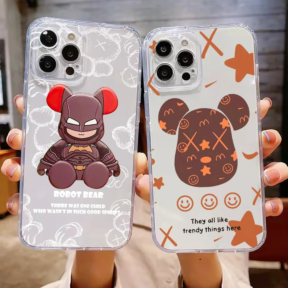 

Fashion Side Gloomy Bear Ultra Thin Clear Phone Case For Apple iPhone 13 12 11 Pro 12 13 Mini X XR XS Max SE 6 6s 7 8 Plus Soft