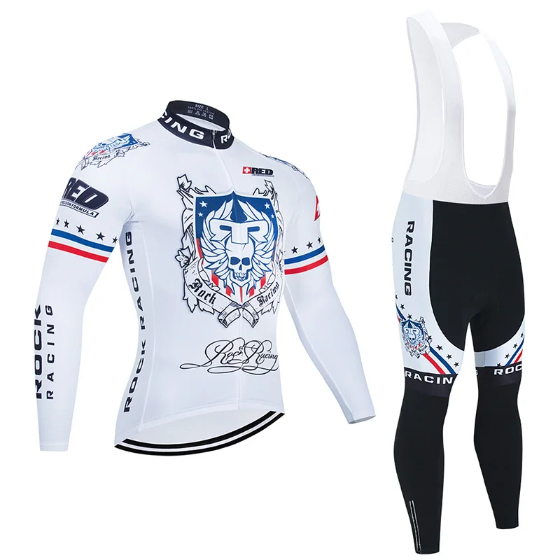 

2021 New Autumn/Spring 2021 Men's ROCK RACING Cycling Jerseys Set MTB White Bicycle Clothing Ropa Ciclismo Bike Clothes Long Cy
