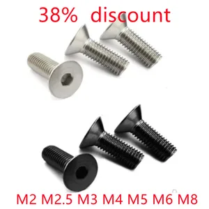 5-50 шт. Шестигранная головка DIN7991 M2 M2.5 M3 M4 M5 M6 из нержавеющей стали 304 или черная Шестигранная головка с плоской потайной головкой