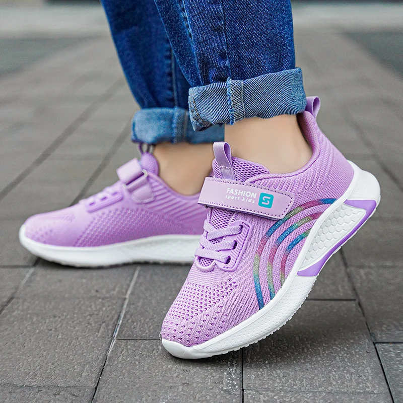 Four Seasons Children's Fashion Sports Shoes Boys' Running Leisure Breathable Outdoor Children's Shoes Lightweight Sports Shoes