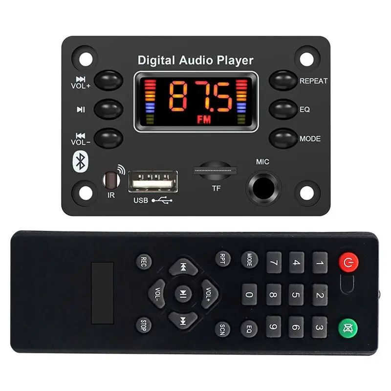 Фото Плата MP3-декодера AS95 для автомобиля с усилителем 2x25 Вт, Bluetooth, DC12-15В, аудиомодуль с микрофонным интерфейсом №1