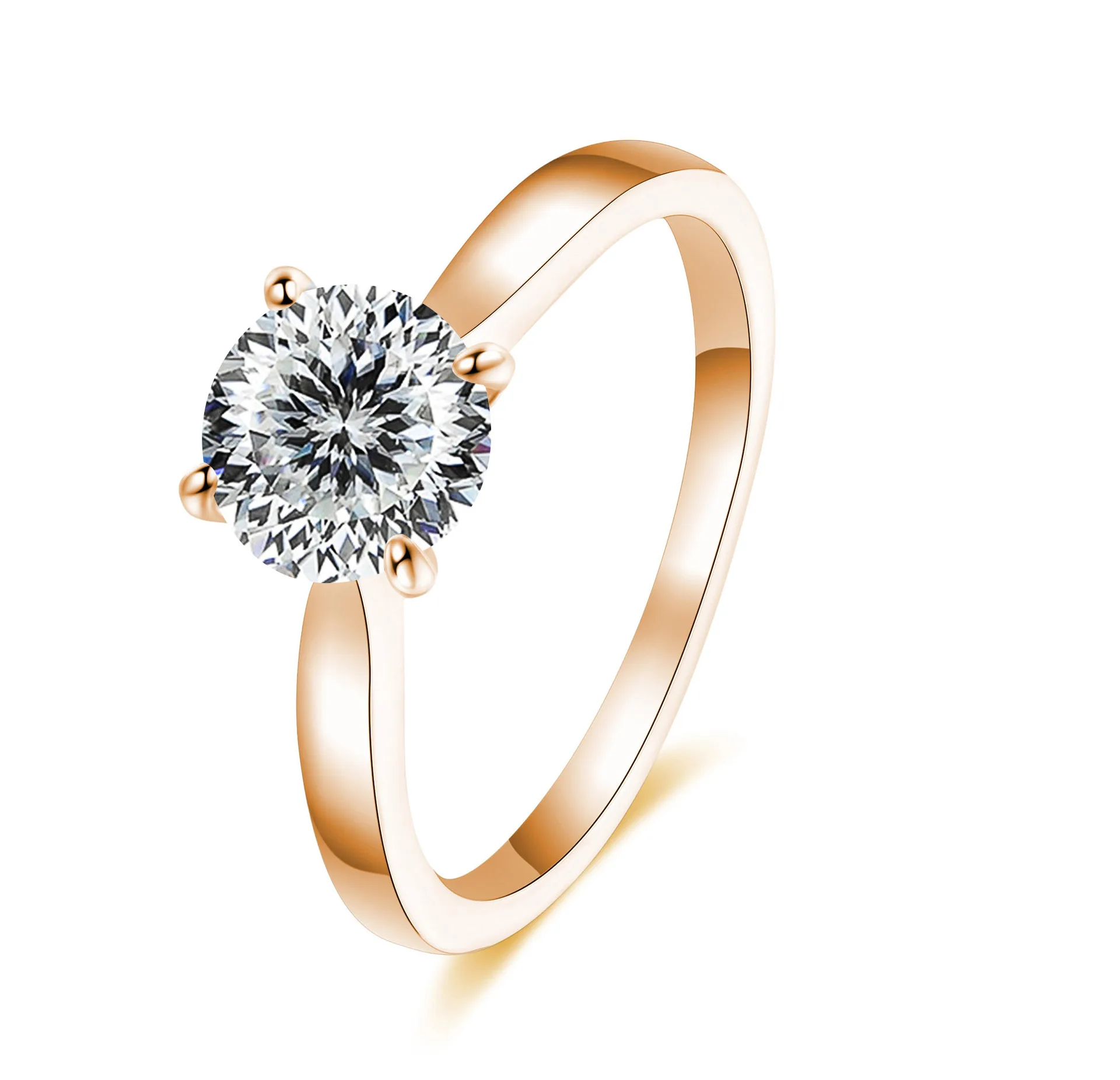 Женское кольцо из серебра 925 пробы под розовое золото