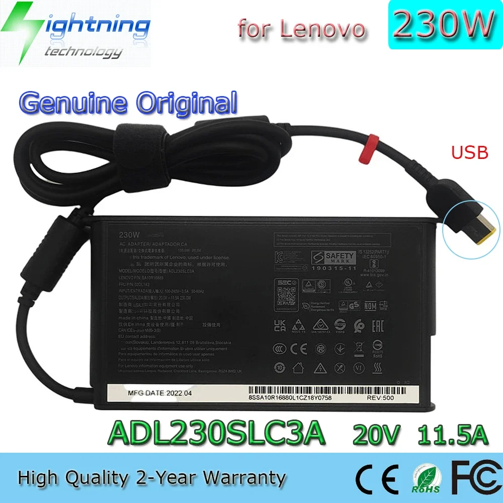Новый оригинальный адаптер переменного тока для ноутбука 230 Вт 20 В 11 5 А USB ADL230SLC3A