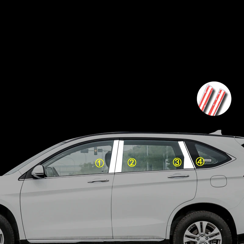 

Для Haval M6 2024 2023 2nd Gen M6 Plus автомобильный Стайлинг окна яркая полоса из нержавеющей стали оконная отделка полоса автомобильные аксессуары