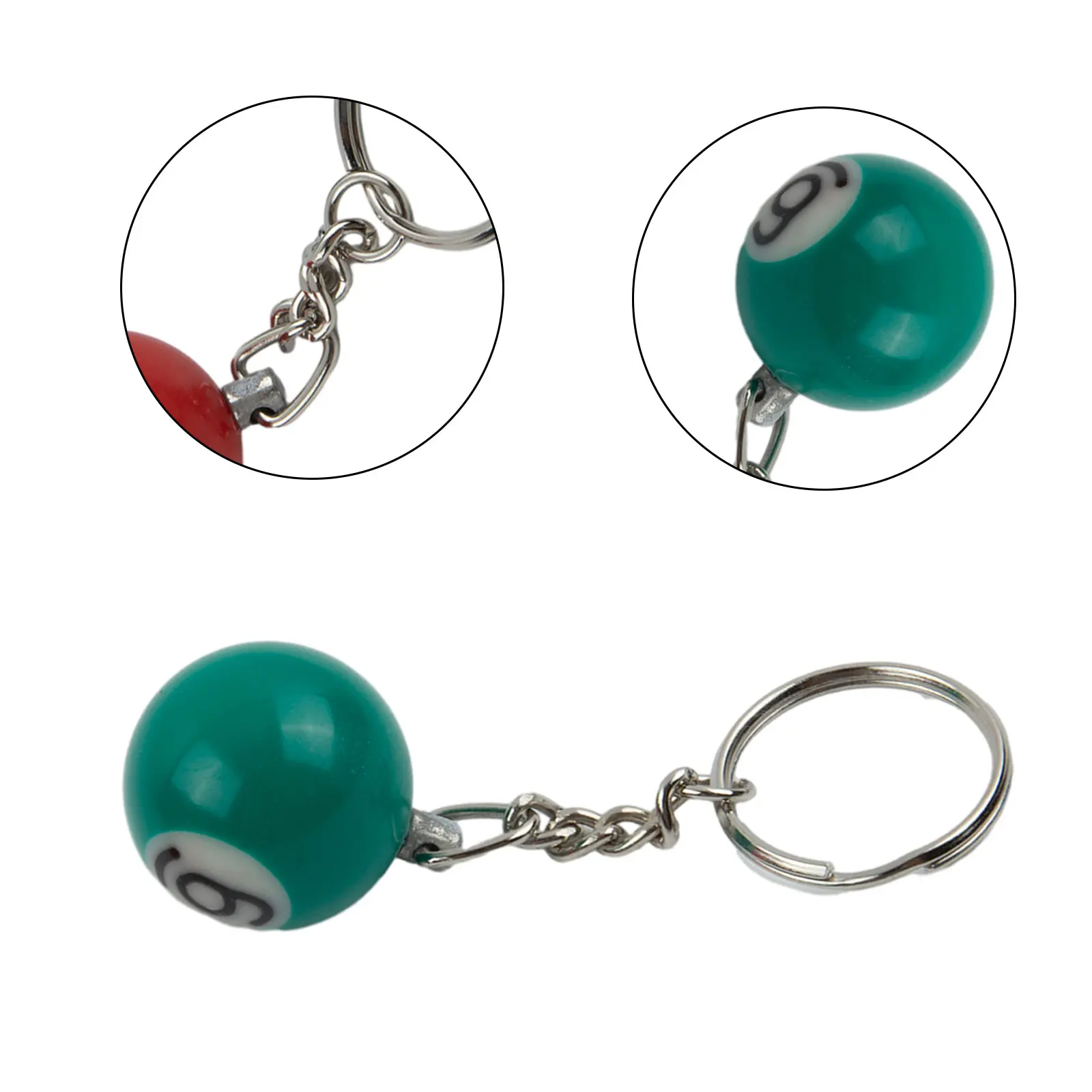 

16Pcs Billiard Ball KeyChain Snooker Ball Key Rings Snooker Cue 25mm Resin Ball Jewelry Gift For Men Women 2023 New
