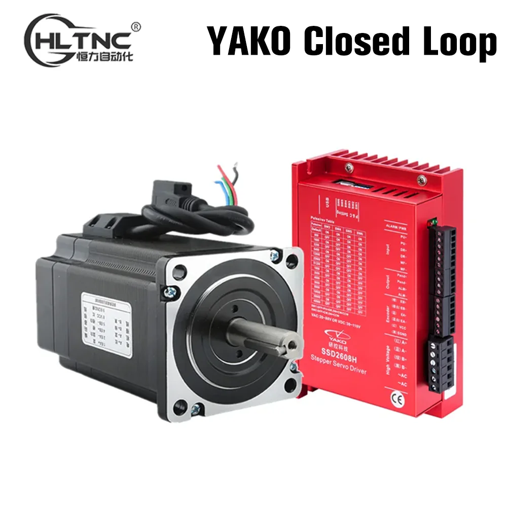 

YAKO Nema34 86mm YK286EC118A1 YK286EC156C1 8 12 Nm 2Phase Closed Loop Stepper Motor With Hybrid Driver SSD2608H For CNC Engraver