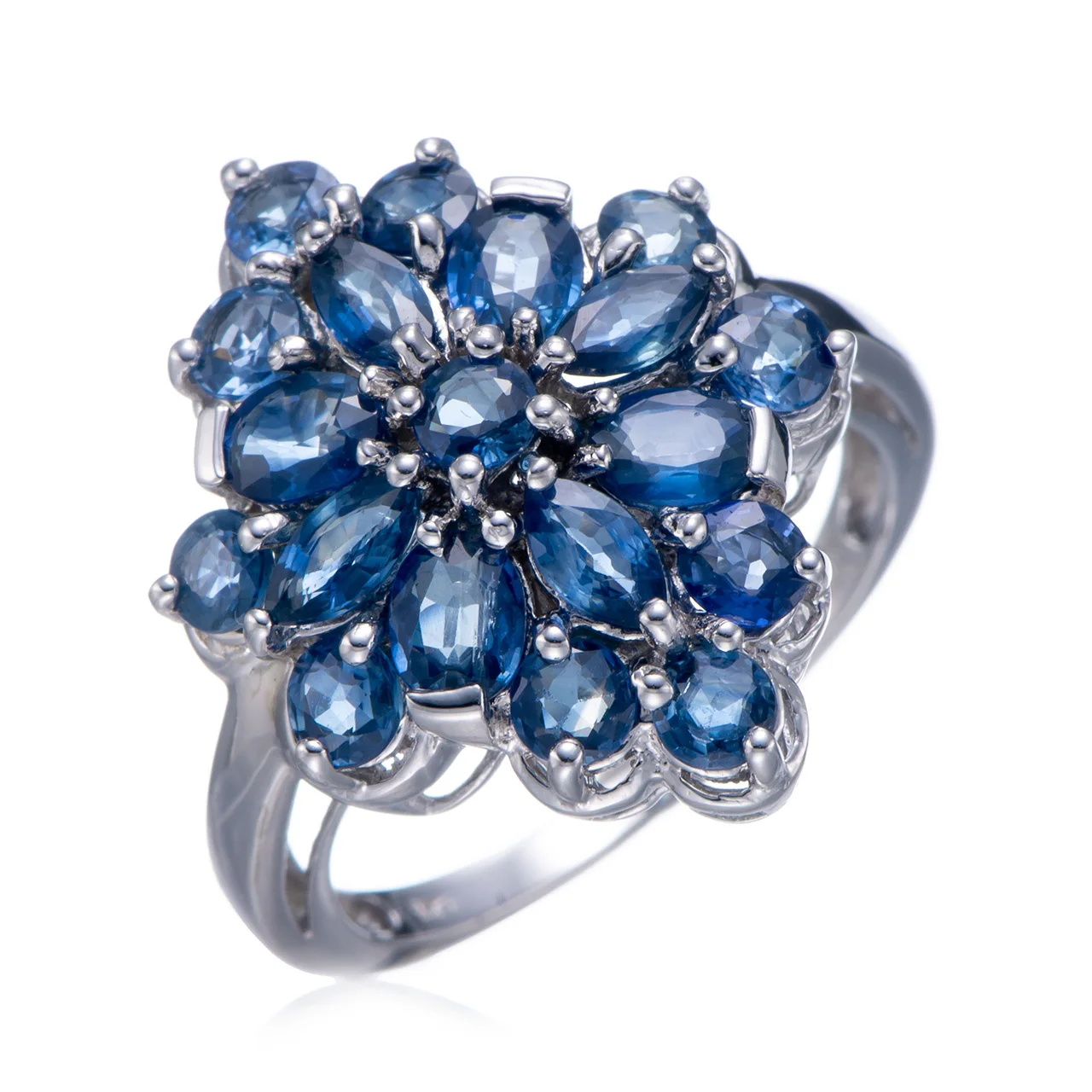 

Sapphire Rhodium Over Sterling Silver Ring