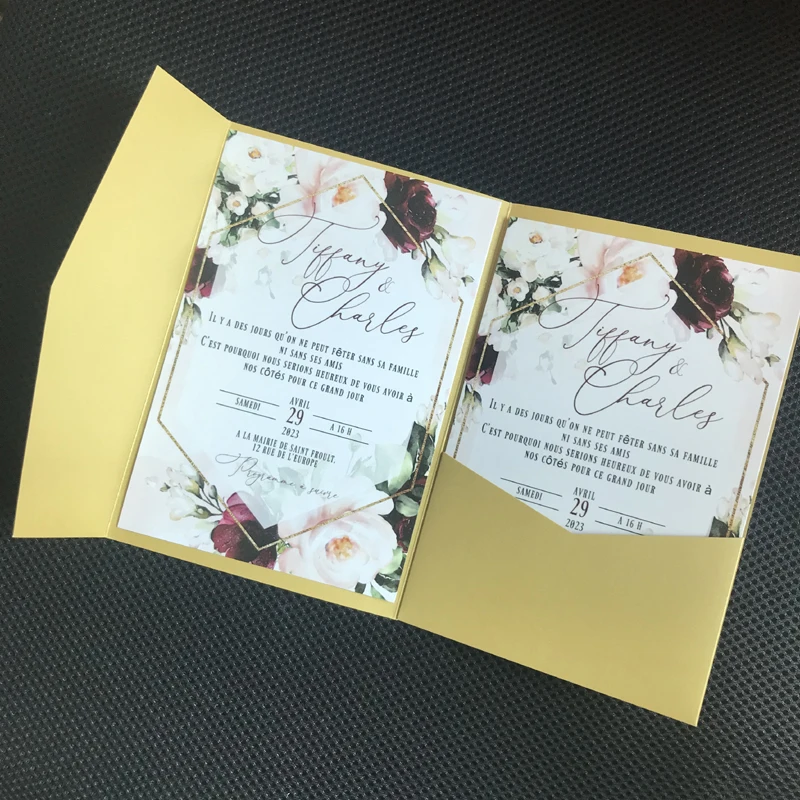 Розовые пригласительные открытки Aishion 25 шт