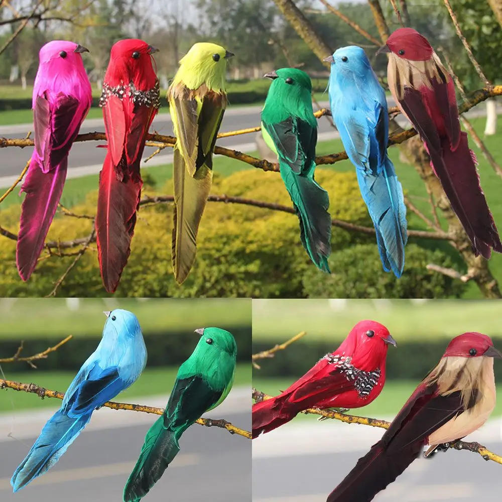 

Wedding Supply Home Decor Miniature landscape Decoration Artificial Animal Bird Model Real Feathers Simulation Bird