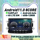 Автомобильный DVD-плеер Carplay 8 дюймов, Android 11,0, навигация для Dacia Sandero Duster Captur Lada Xray Logan, символы доков, лодджи, GPS-радио