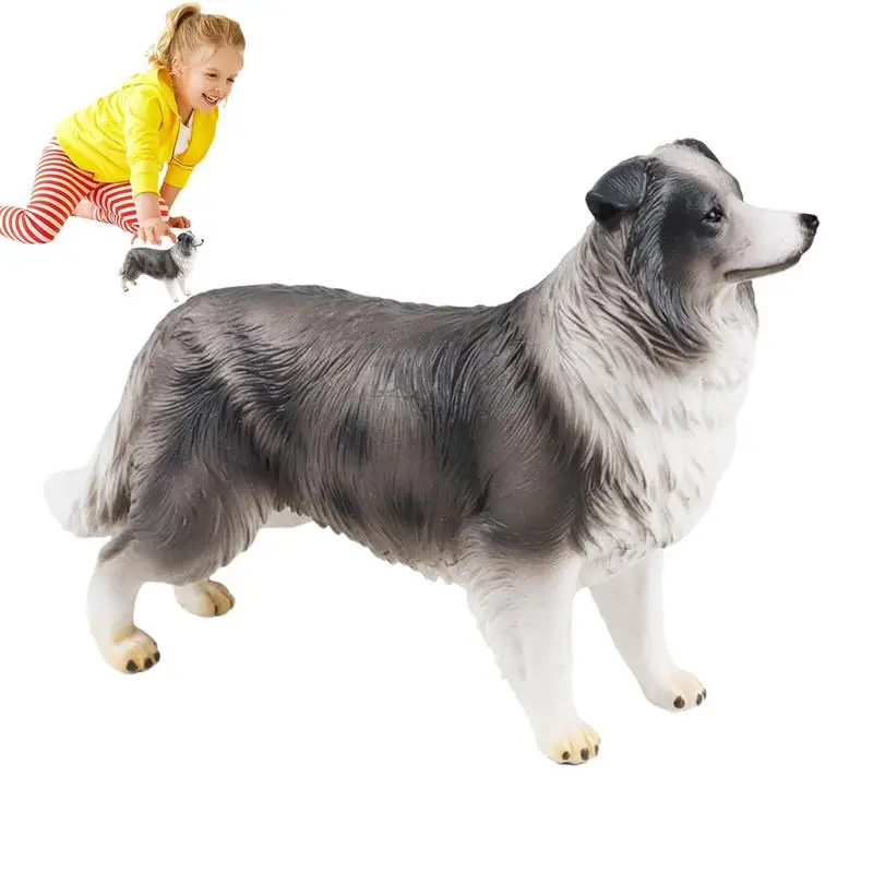 

Статуя собаки, Реалистичная детализированная граница, в форме колли, искусственная имитация, маленькая игрушечная собака, статуэтка для автомобиля, Домашнего Дизайна