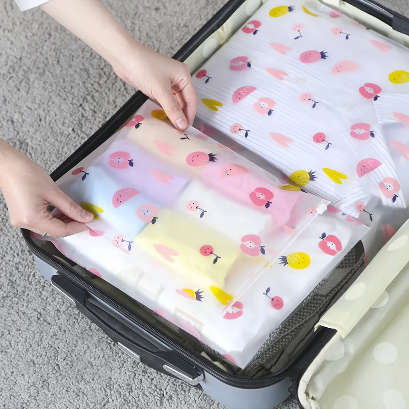 

Fruit Travel Clothes Storage Bags Vacuum Bags for Shoes Makeup Underwear Zipper Travel Packing Portable Organizer Pouch Bolsa
