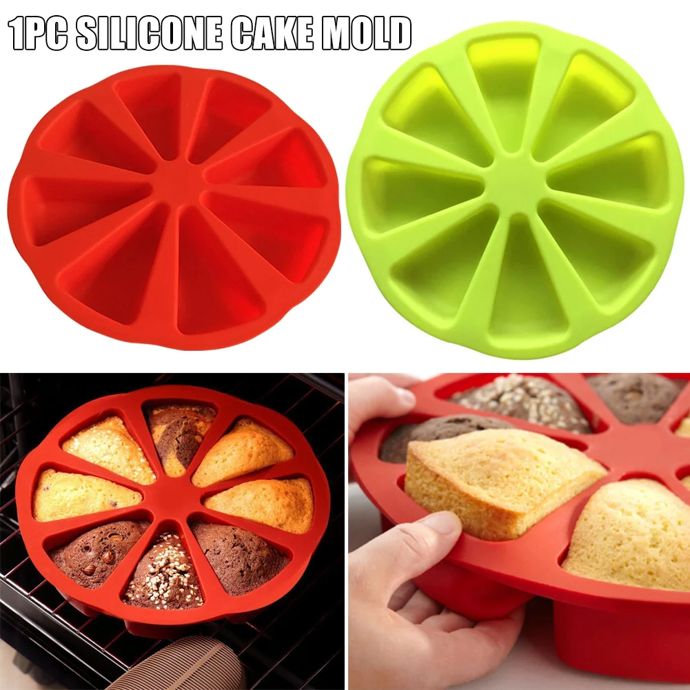 

8 Grids Silicone Fondant Cake Molds Durable Kitchen Pizza Plate Bakeware Baking Food Mold for Oven Microwave Pastry Pans Tools