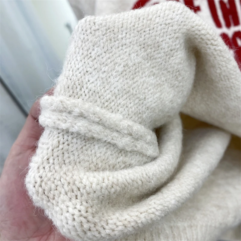 Зимний вязаный свитер женский повседневный Y2k ретро-дизайн теплый в стиле