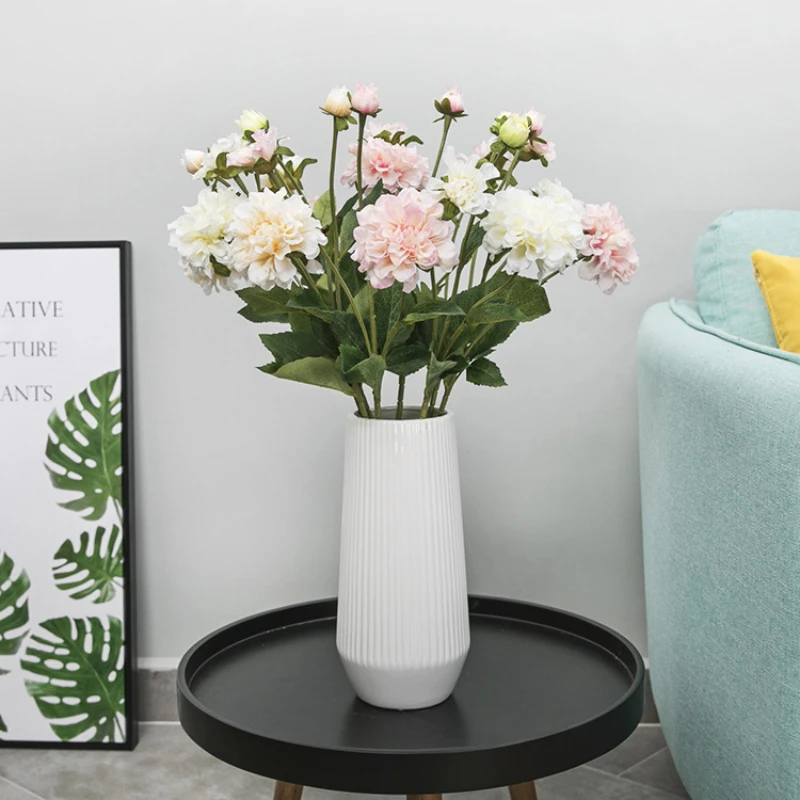 

Artificial Flower62cm Three-headed Paeonia Home Decoration Living Room Desktop Flower Arrangement Wedding Decoration Fake Flower