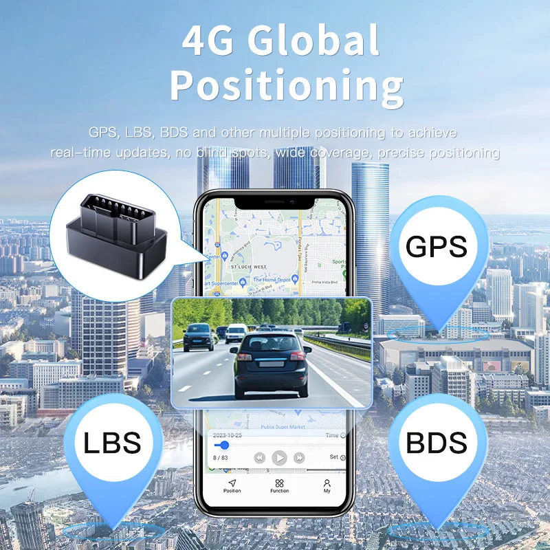 Фото Мини-GPS-трекер CD OBD 4G OBD II Plug & Play для автомобиля, GSM OBD2, отслеживание в реальном времени, устройство против угона, GPS-локатор с бесплатным приложением №3
