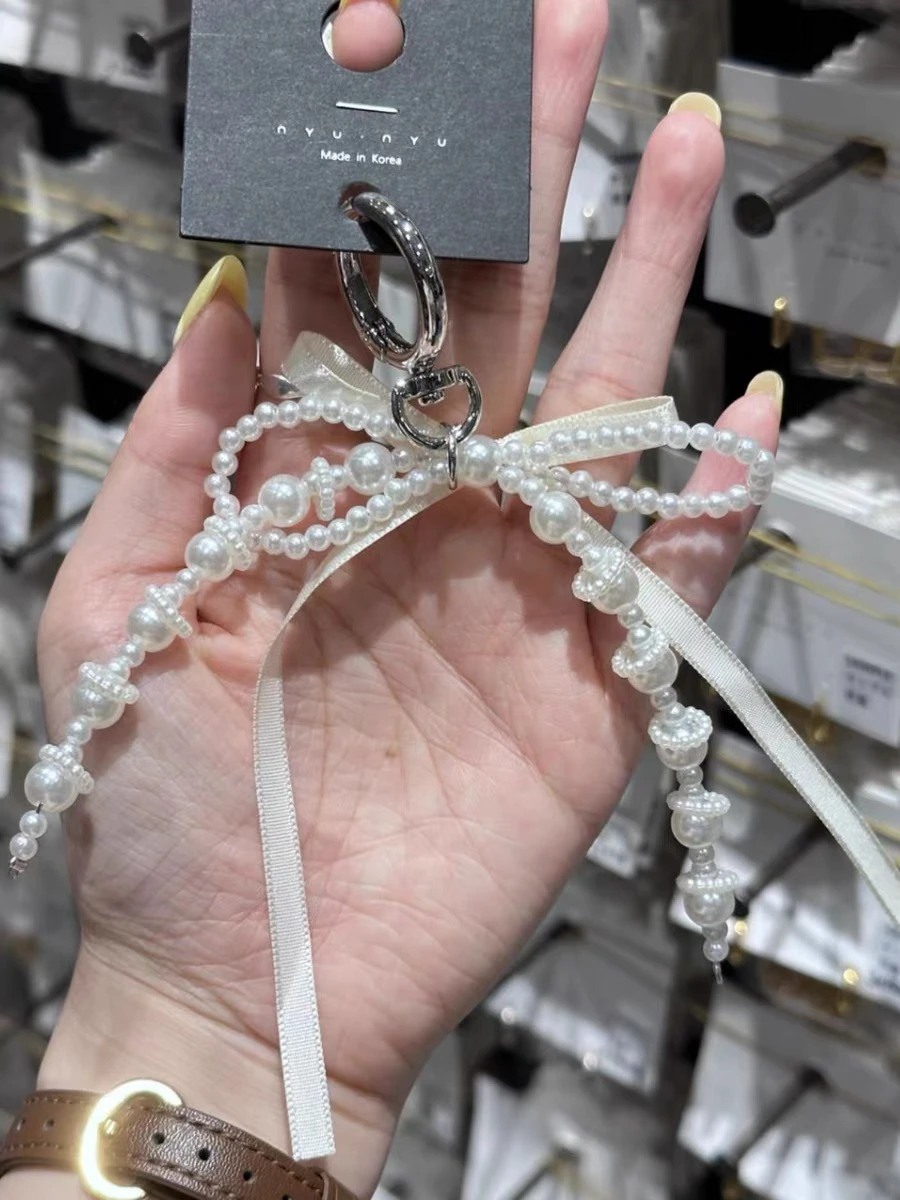 6.4 Южная Корея Nyunyu Простой жемчужный бант Лента Брелок Фея Темперамент Сумка