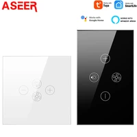aseer tuya smart wifi fan light switch ceiling fan lamp switch euus remote various speed control work with alexa google home