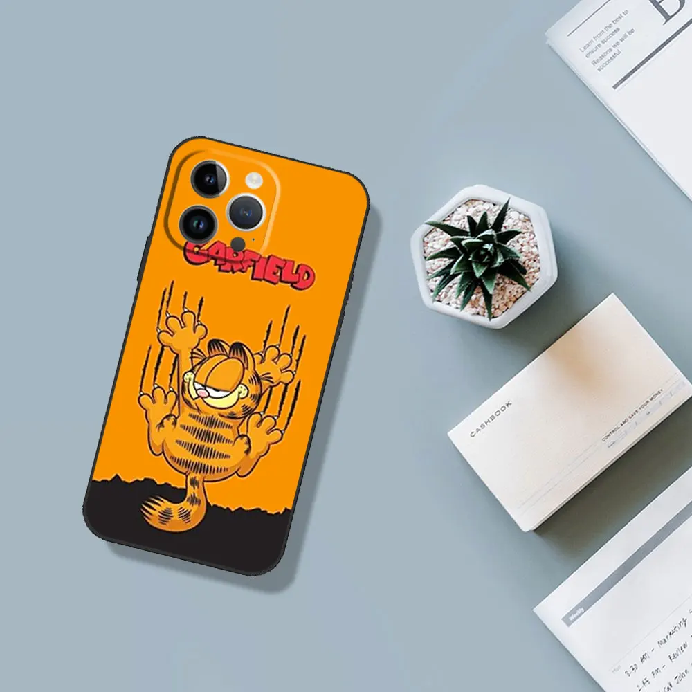 Yellwo G-Gar F-Field Cat Phone Case For Samsung A03 A04 A05 S A13 A14 A22 A34 A53 4G 5G S22 S23 ULTRA Black Soft Silicone Cover