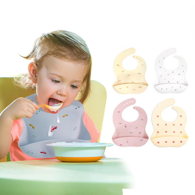 

Детские нагрудники без бисфенола А, силиконовый нагрудник, регулируемый водонепроницаемый слюнявчик, капающий нагрудник, мягкий съедобный силиконовый слюнявчик, слюнявчик, детский шарф