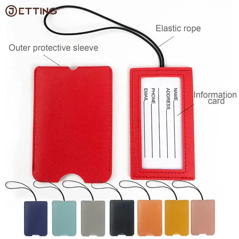 

Unisex Portable Multi-color Belt Pull Luggage Tag Travel Accessories PU Leather Suitcase Identifier Name Address Tag Wholesale