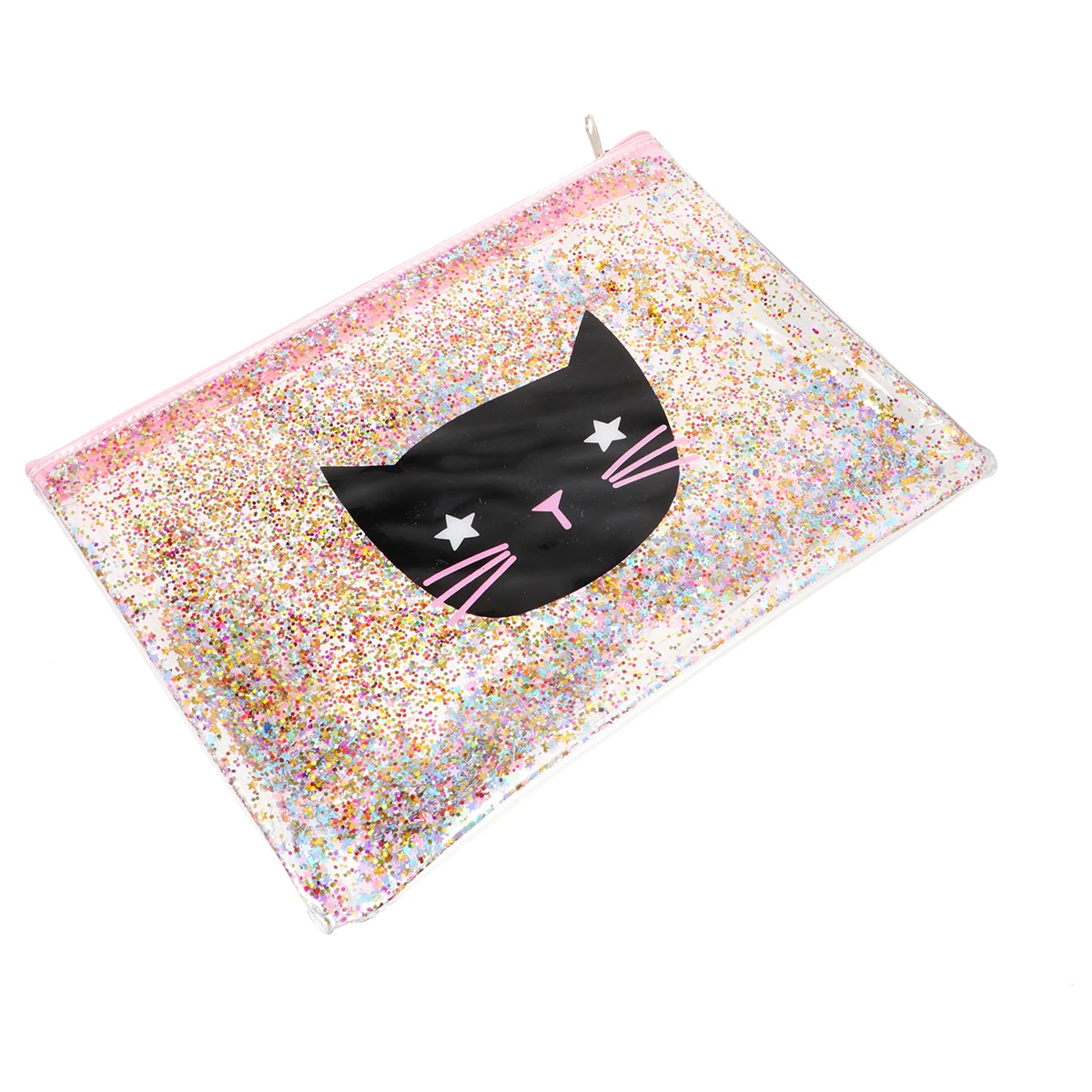 

Quicksand Sequins Transparent Case Stationery Bag Portable Clear High Capacity Shiny Pvc Beautiful Child Makeup