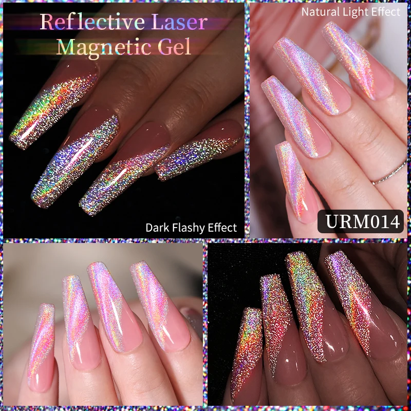 UR SUGAR 7.5ml Reflective Cat Magnetic Gel Polish Semi Permanent Glitter Spring Summer Soak Off UV Led Nail Art Varnish |