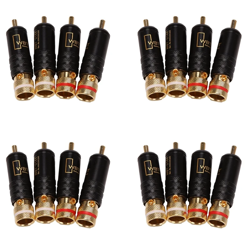 

Hot-16Pcs Rca Locking Plugs Audio Video Connectors