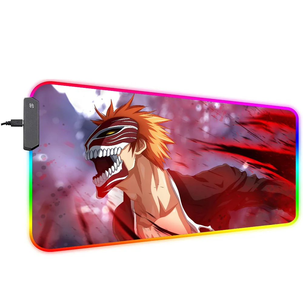 1 шт. отбеливатель Ichigo Bankai напольный коврик XXL RGB игровые коврики для мыши HD черная