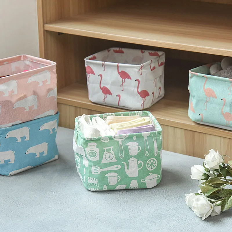 

Desktop Storage Basket Kids Toy Sundries Storage Box Laundry Basket Cosmetic Clothes Underware Desktop Organizer With Handles