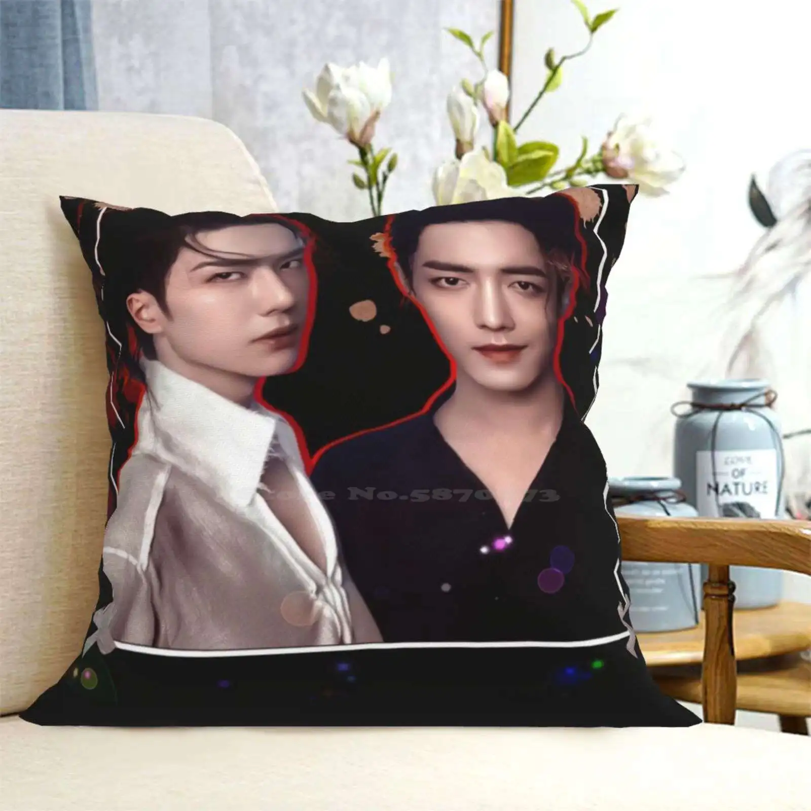 Забавная Милая декоративная квадратная наволочка Wang Yibo / Xiao Zhan Why R U The Series 2Gether