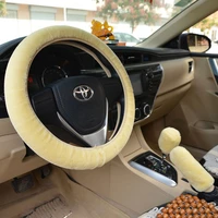 universal 37 38cm soft plush car steering wheel cover interior accessories steering wheel cover car styling