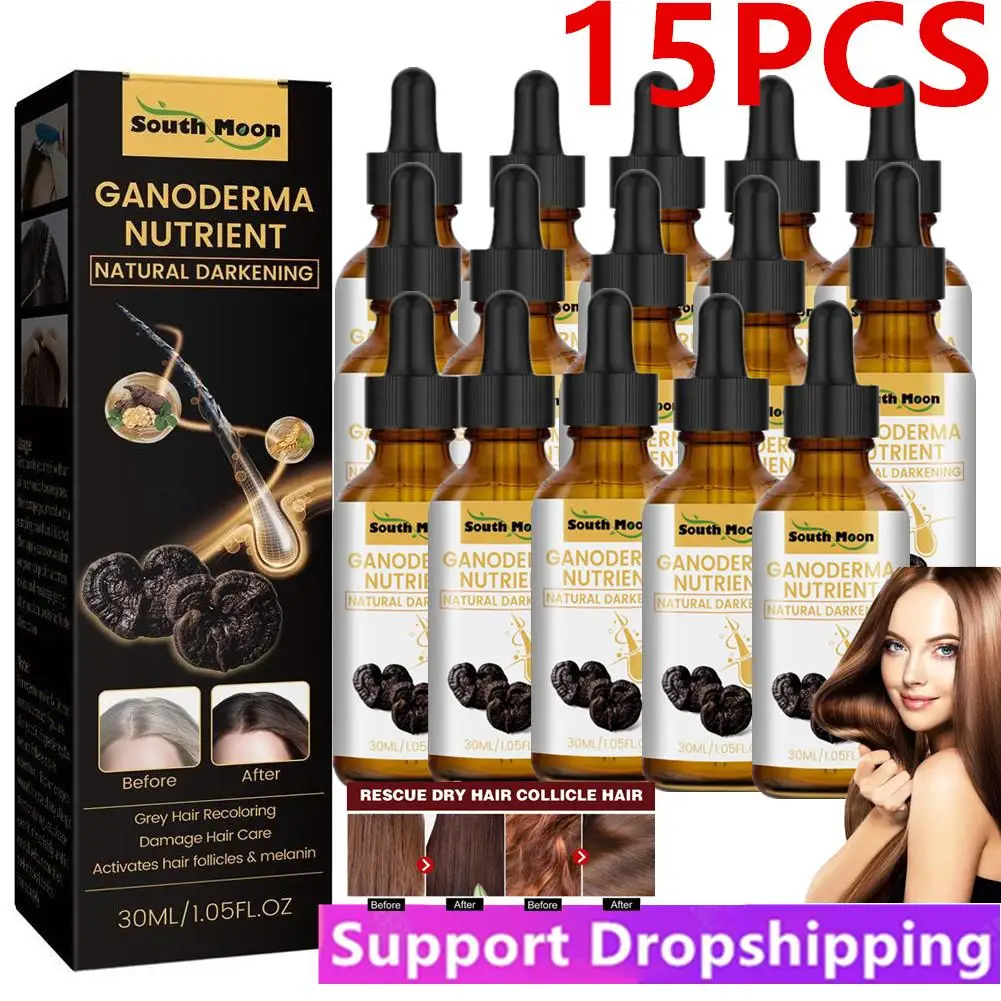 

15PCS 30ml Gray White Hair Treatment Serum Anti-Greying Hair Serum Anti-Greying Repair Serum Hair Lotion Liquid Anti-frizz Hair