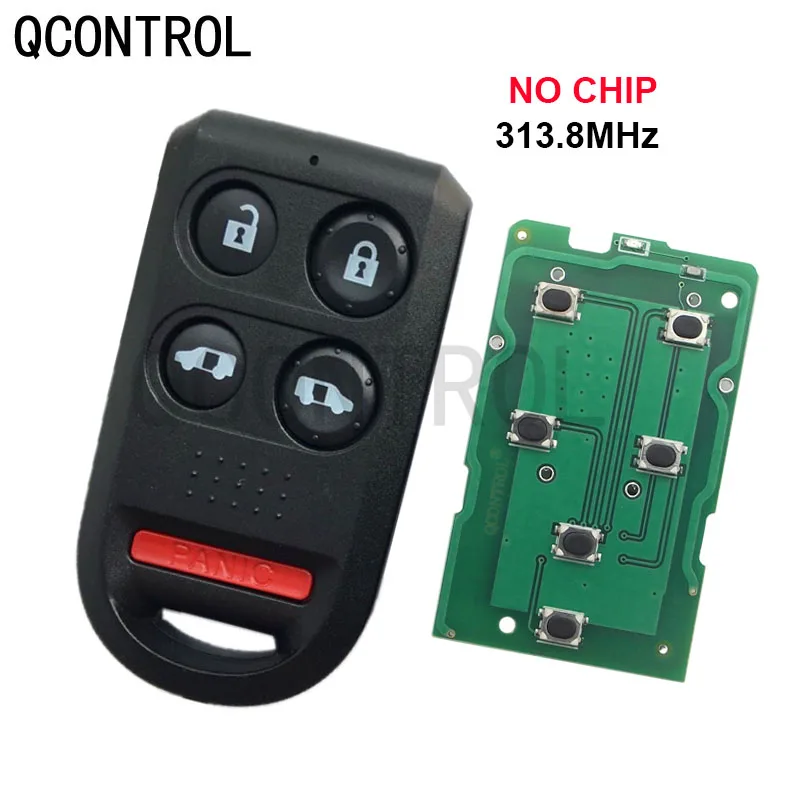 

QCONTROL Smart Remote Car Key Fob 4 1/5 Buttons 313.8MHz no Chip for Honda Odyssey 2005 2006 2007 2008 2009 2010 car accessorie