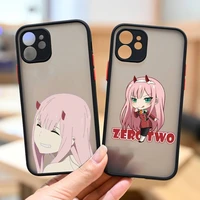 darling in the franxx anime phone case matte transparent for iphone 7 8 11 12 13 plus mini x xs xr pro max cover