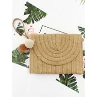 2022 new summer casual one shoulder woven womens bag simple urban style straw bag holiday travel bag