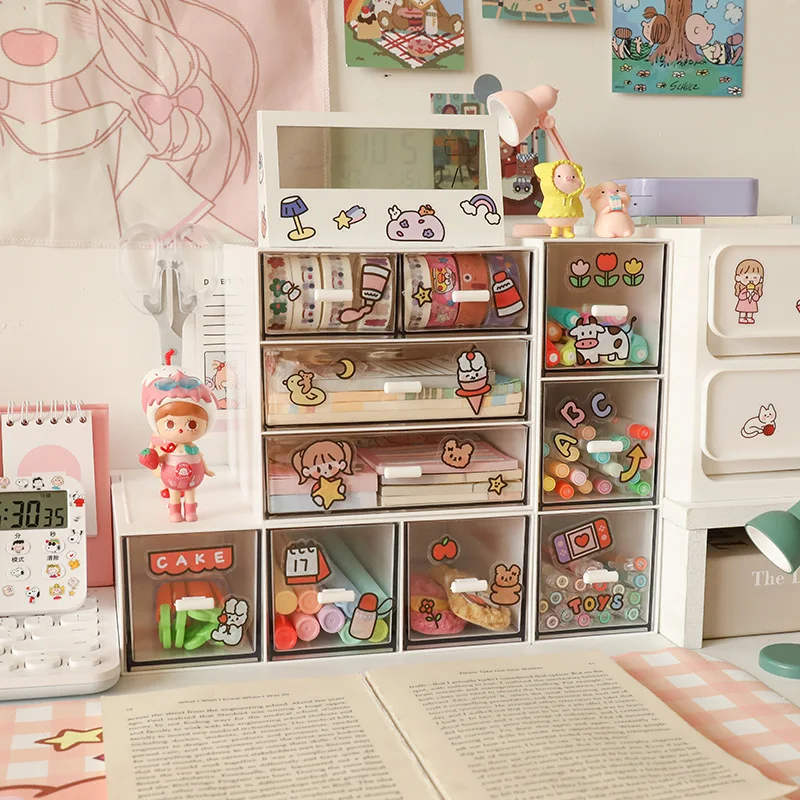 Настольный ящик-органайзер для хранения многослойный ящик косметики органайзер