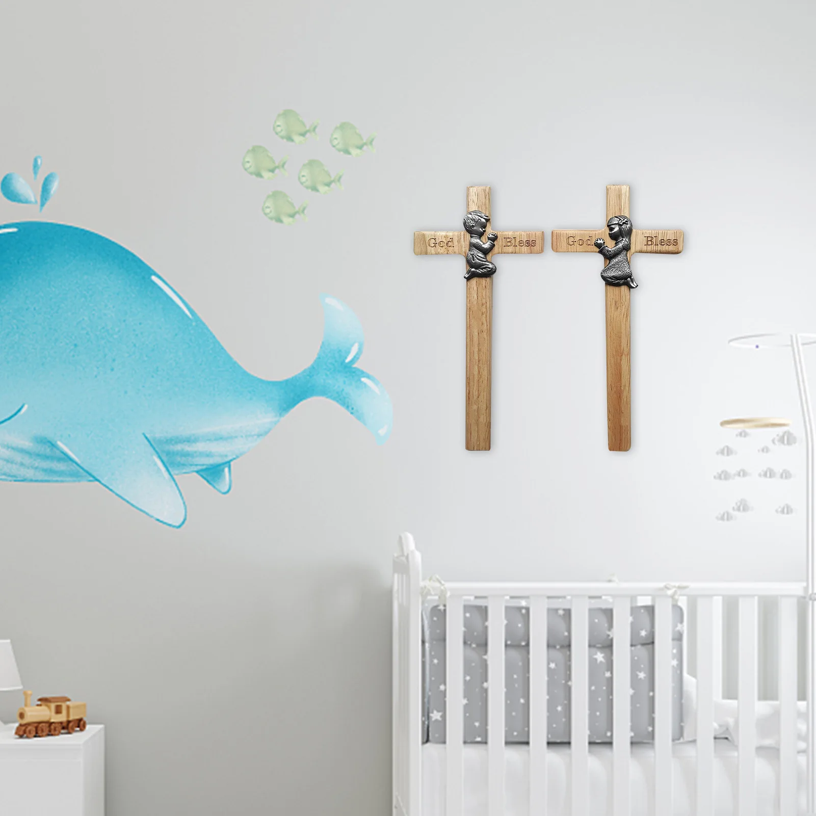 

Настенный Крест, детский деревянный крест, орнамент, персонализированная Статуэтка молитвенного мальчика, распятие, Настенный Крест, катол...