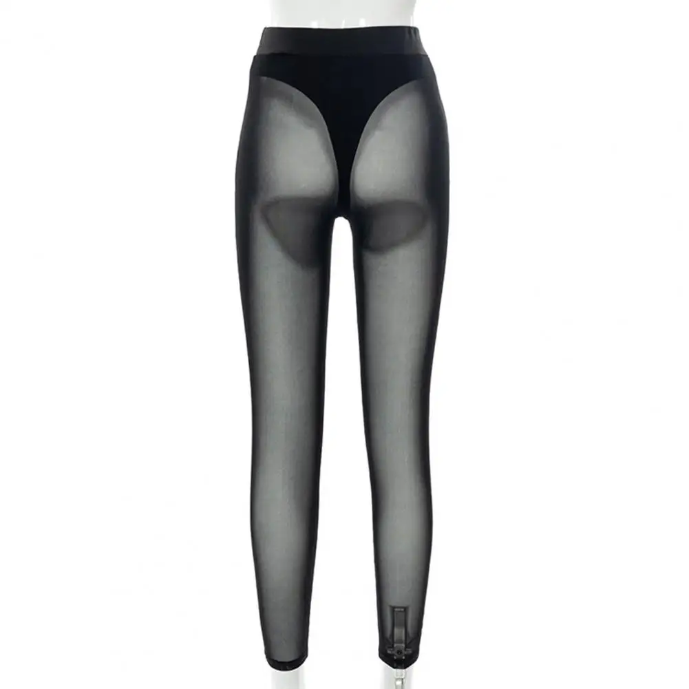 

Charming Club Pants Smooth Hip Lifting Casual Pants Sexy Mesh Perspective Club Pants