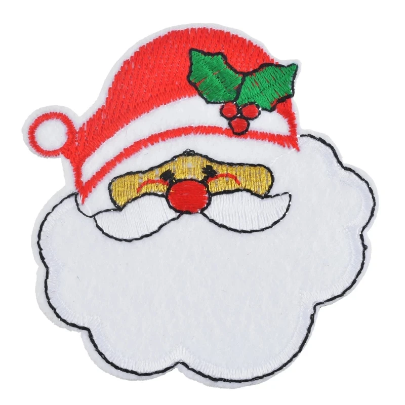 

10Pcs Xmas Patch Santa Claus Christmas Eve Stcikers For Home Clothing Applique Sewing Supplies DIY Badges Decorative Accessories