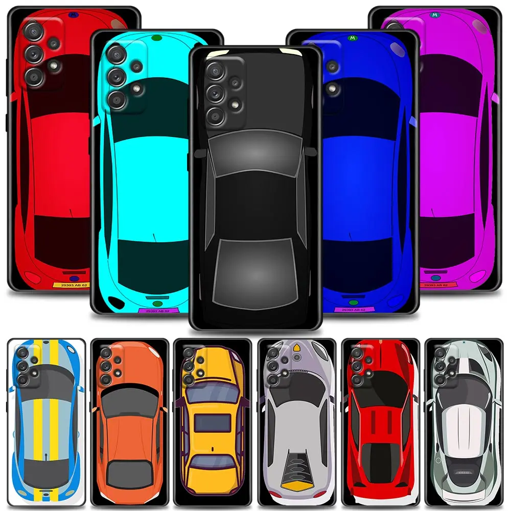 

Funda Case for Samsung A73 A53 A33 A23 A52 A72 A22 A32 A12 A42 A71 A51 A91 A41 A31 A21S 4G 5G Coque Cartoon Model Of Sports Car