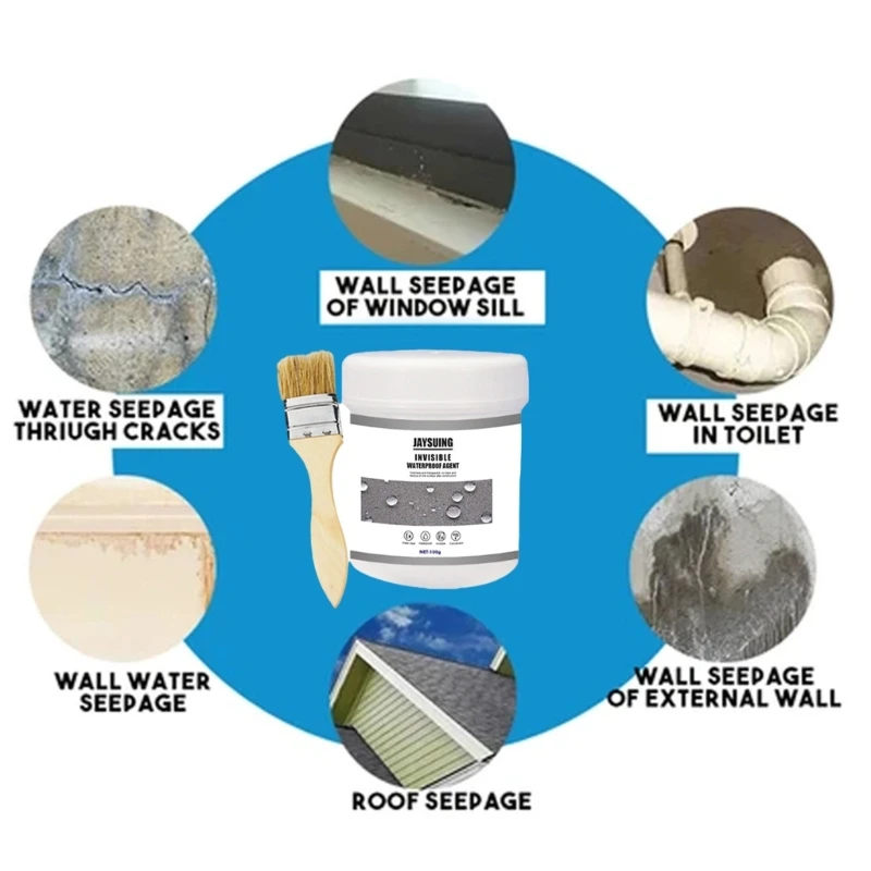 30/100g Прозрачный Водонепроницаемый покрытие для наружных стен туалетной Кухня