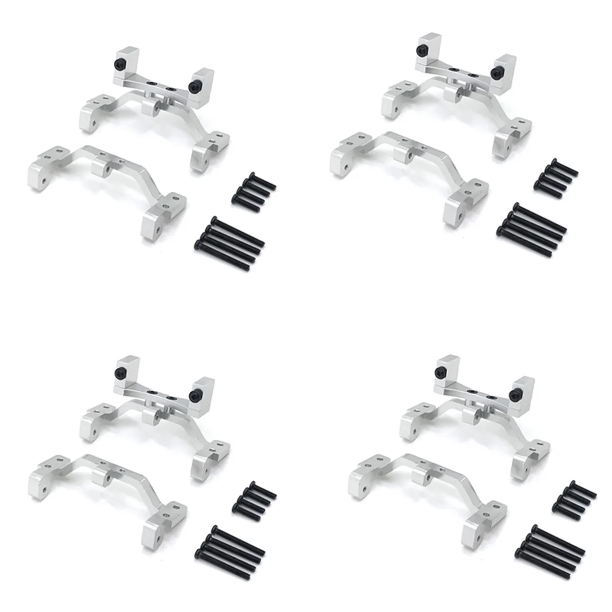 

4X for MN D90 D91 D96 MN99S 1/12 Metal Pull Rod Base Seat & Axle Up Servo Bracket Mount Accessories,Silver