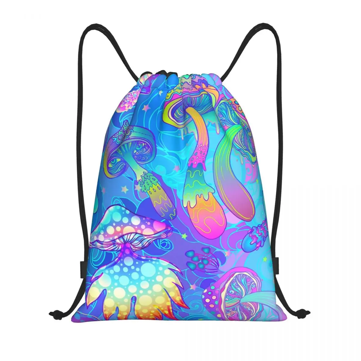 Magic Mushroom Psychedelic Drawstring Bag Men Women Foldable Gym Sports Sackpack Boho Shopping Backpacks