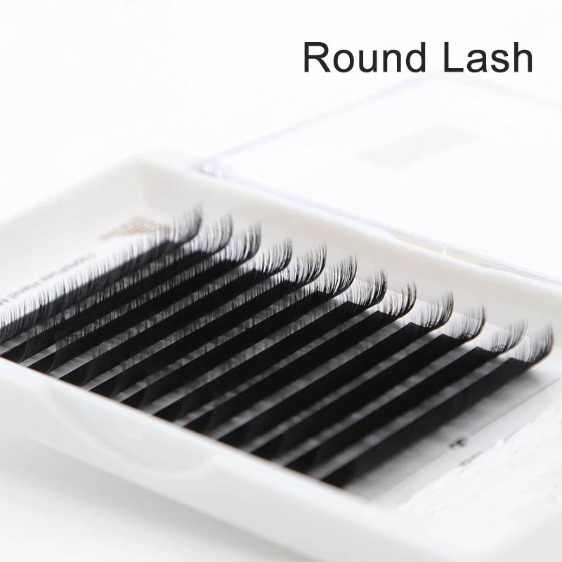 Лидер продаж круглые матовые натуральные завитые накладные ресницы объем 16-25 мм