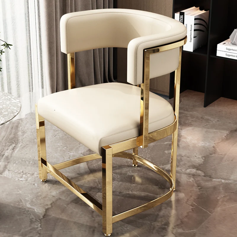 

Ergonomic Designer Arm Dining Chair Accent White Office Dining Chairs Gold Luxury Chaises Salle Manger Home Furniture LK50CY