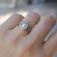 fashion creative design tree of life hollow celtic knot rings temperament luxury womens metal rings party gift jewelry for her