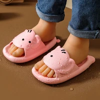 summer cartoon kids slippers unisex toddler indoor home slippers cute soft non slip beach shoes flat heels soft bottom slippers