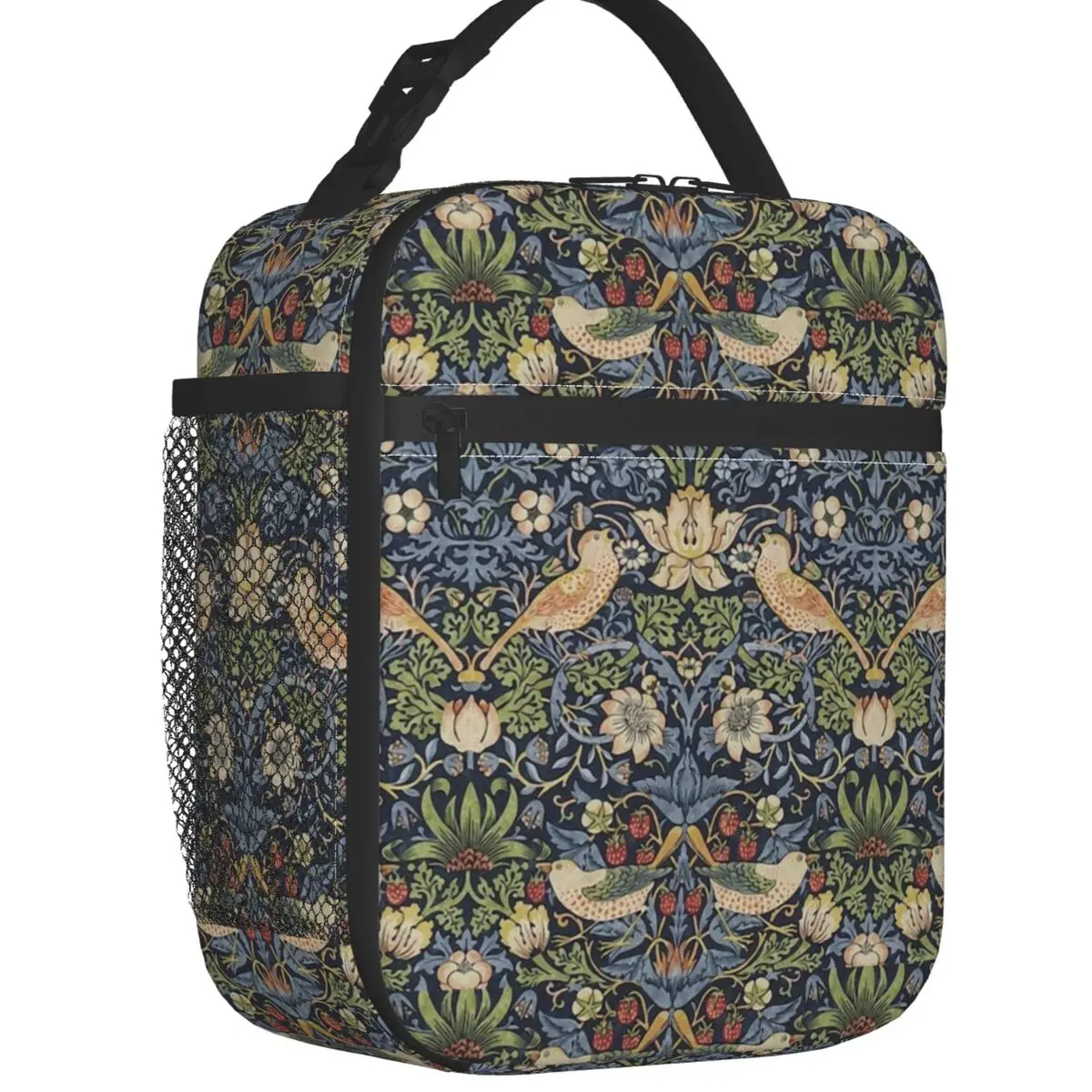 Custom William Morris Strawberry Thief Pattern Lunch Bag Men Women Thermal Cooler Insulated Lunch Box for Adult Office